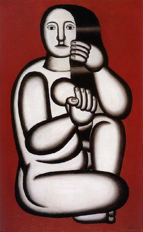 Fernard Leger The female nude on the red background